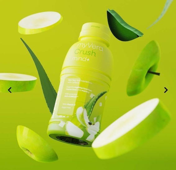 MYVERA CRUSH Mind+ | Nootropikum mit Aloe Vera, Guarana, Citicolin, Vit. C
