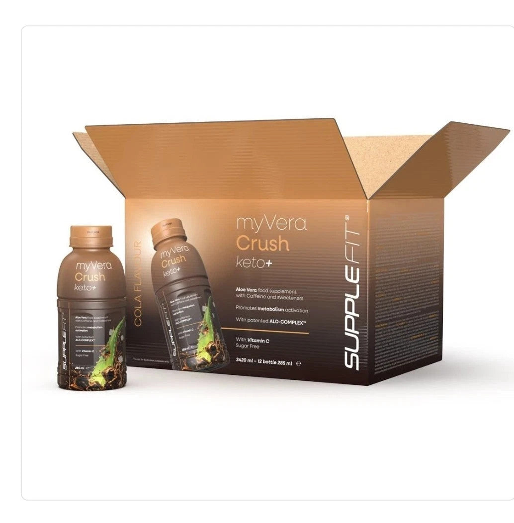 MYVERA CRUSH Keto+ 12x285ml • Aloe Vera • Cola Geschmack • Vitamine • Keto • DHL