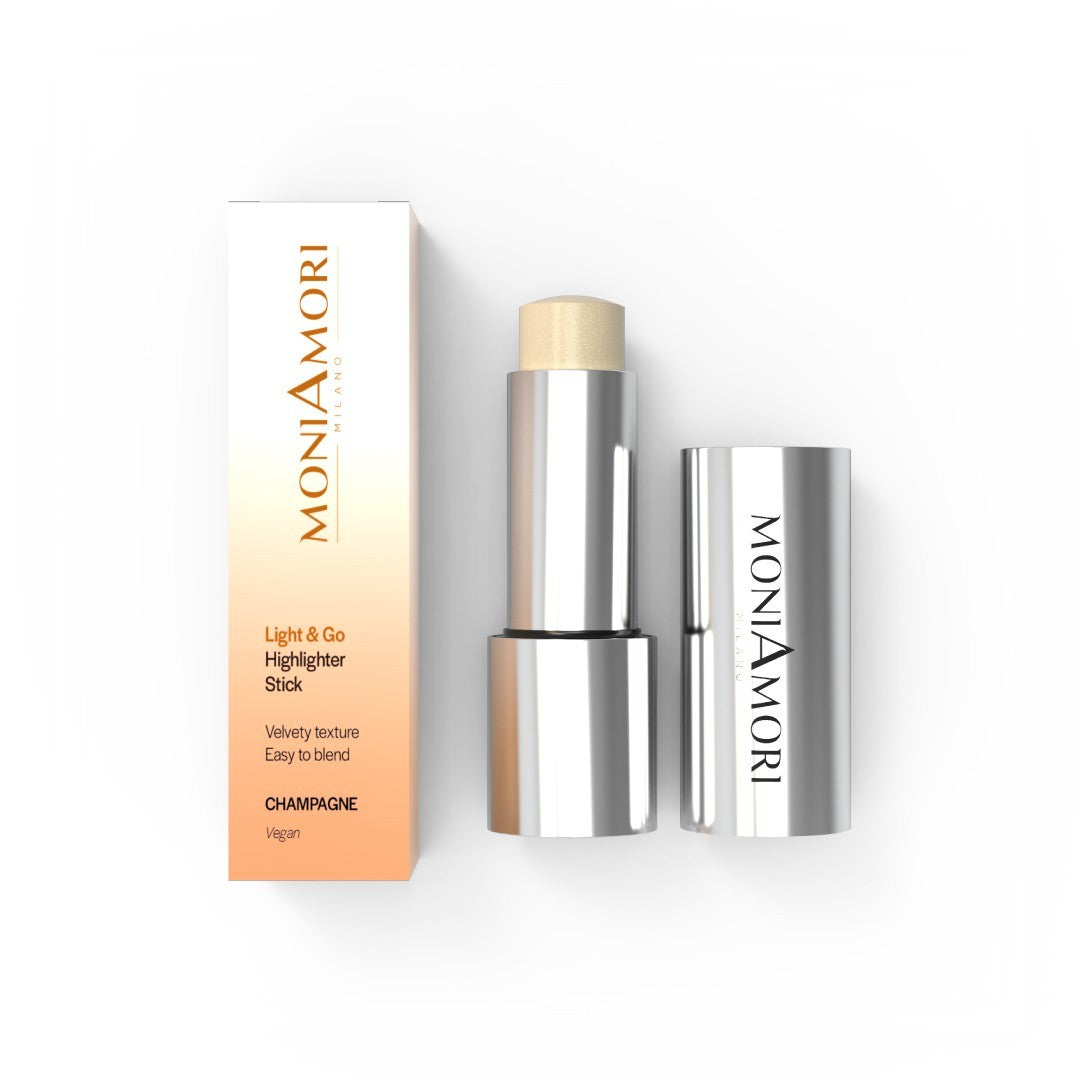 MoniAmori Light & Go Highlighter Stick – Champagne, Rose Gold, Bronze – Vegan
