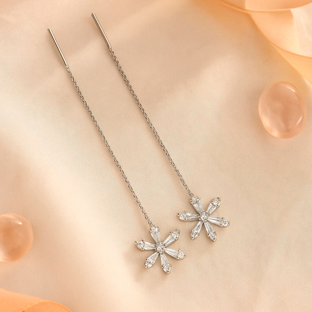 Ohrstecker aus 925er Sterling-Silber, Schneekristall