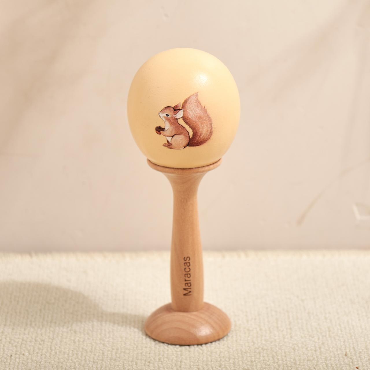 Beliebtes Montessori Holz-Musikinstrument-Set „Eichhörnchen“ – Musikspielzeug für Babys & Kinder | Verschiedene Instrumente, CE-zertifiziert