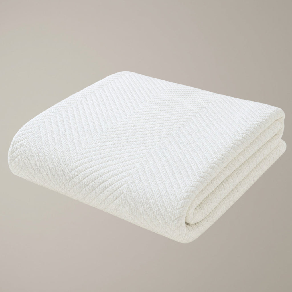 Herringbone Baumwolle Matelassé Tagesdecke