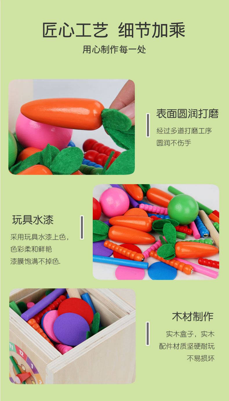 Montessori Holz Lernbox – Multifunktionales Steck- & Formenpuzzle für Kinder