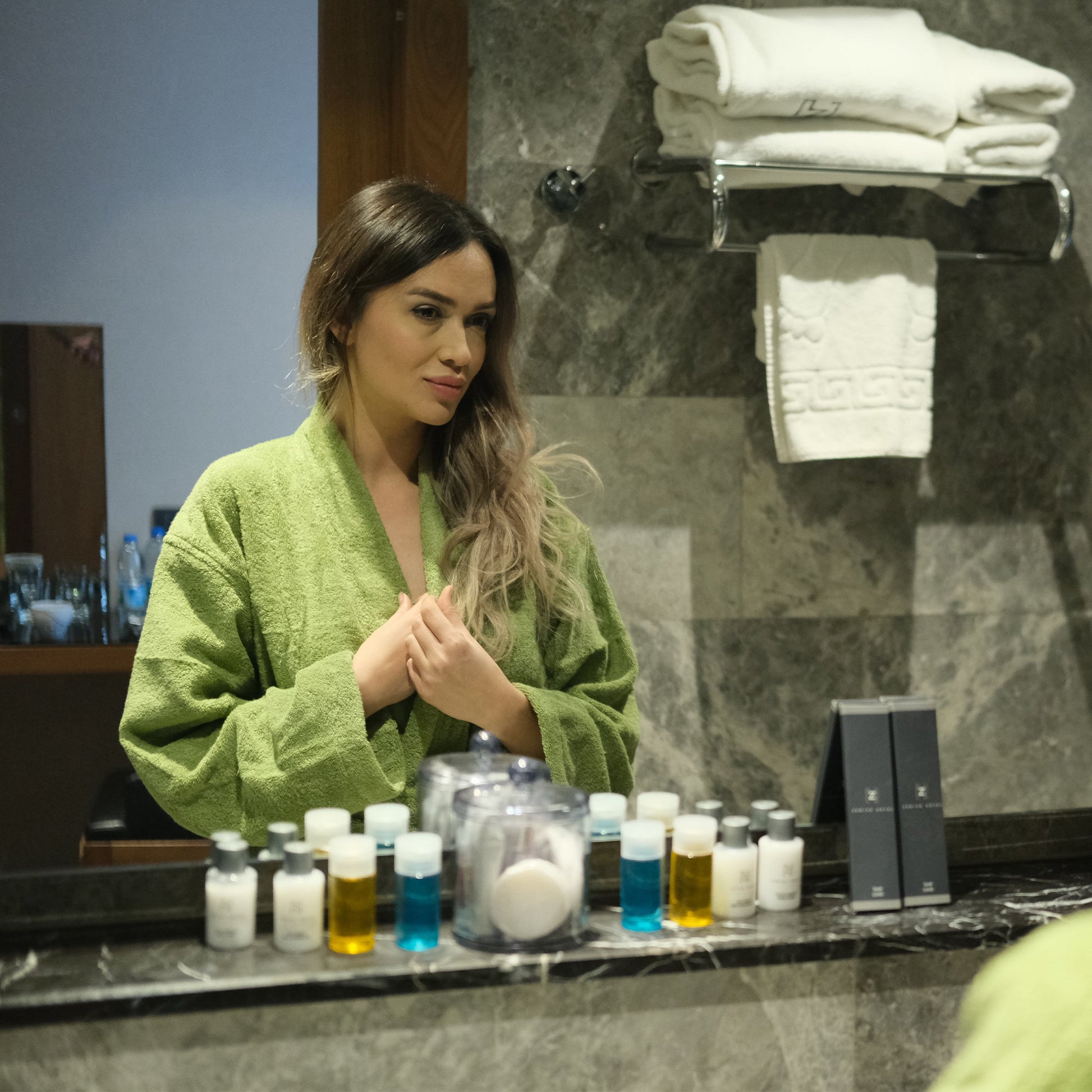 100% Organic Cotton Unisex Bathrobe - Olive Green