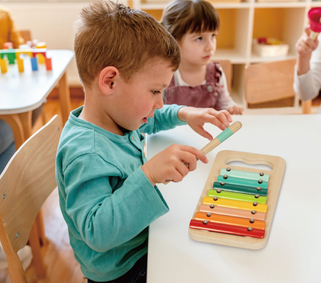 Montessori Educational Musik Play Box. Ausgewählte Instrumente damit Kinder ihre musikalischen Fähigkeiten entdecken