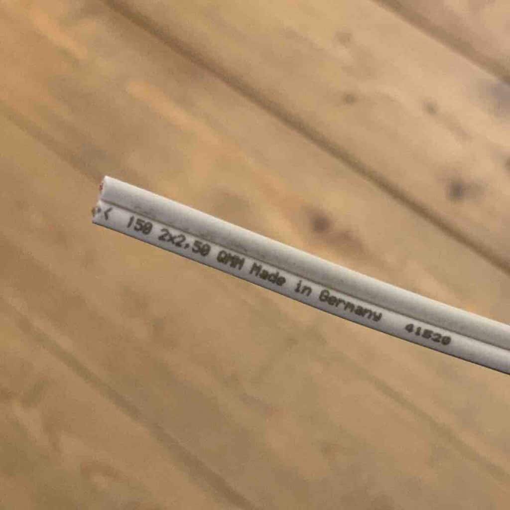 Lautsprecherkabel Weiß 2×2,5mm² / Meterware