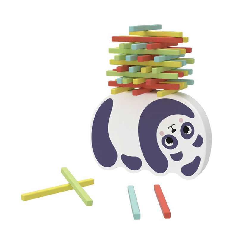 Montessori Balance Sticks – Holz Balance-Spiel mit Panda Wippe für Kinder ab 3 Jahre