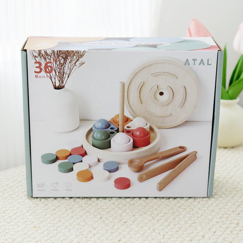 Montessori Holz Farbspiel – Farben Sortierspiel zum Stapeln & Zuordnen