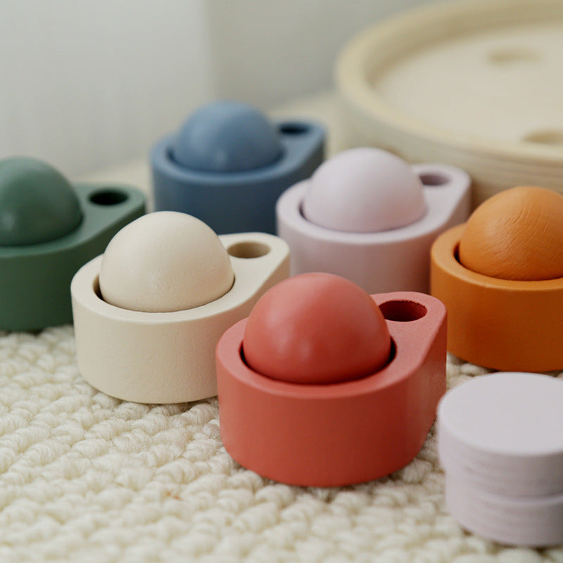 Montessori Holz Farbspiel – Farben Sortierspiel zum Stapeln & Zuordnen