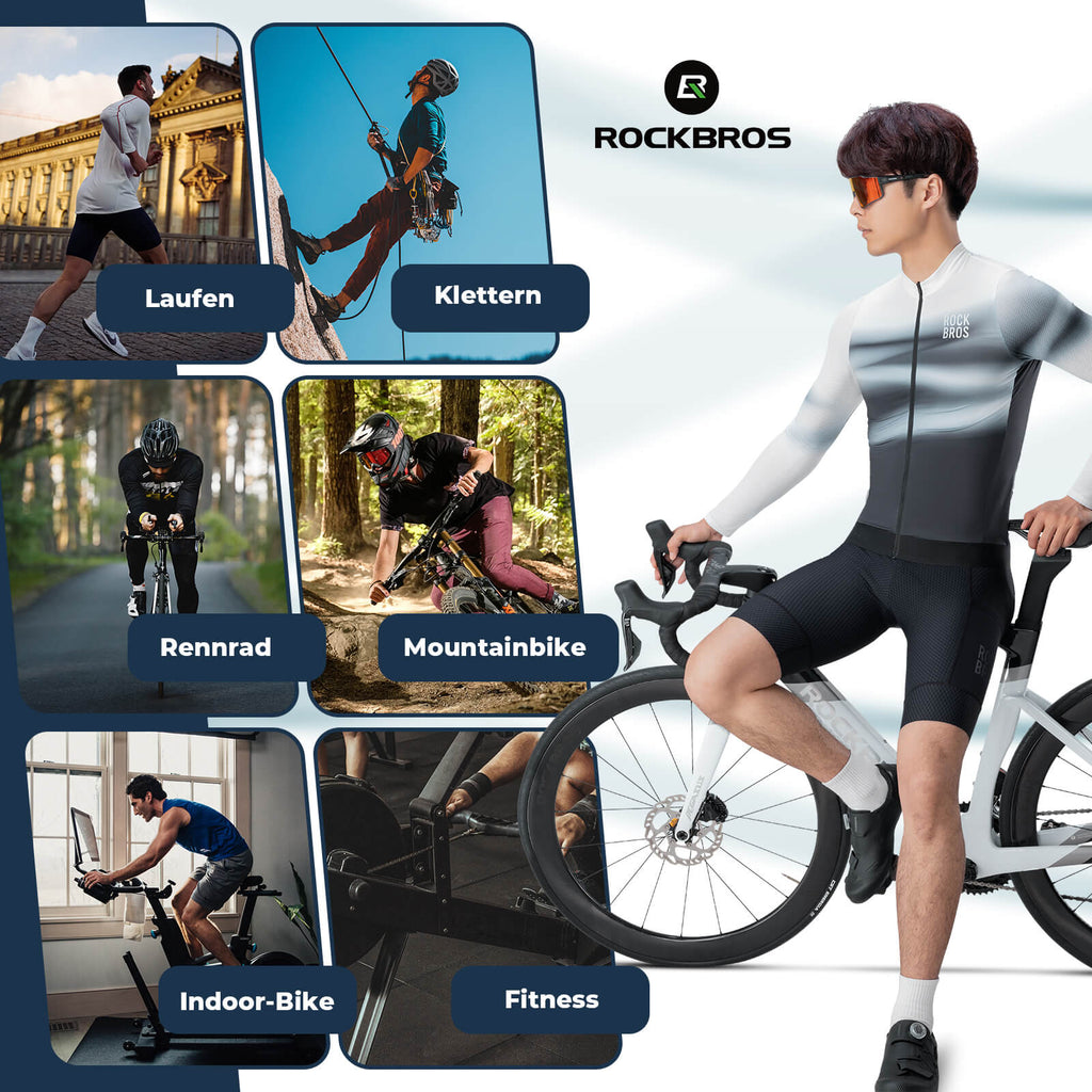 Herren Langarm-Radtrikot Schnell Trocknend Atmungsaktiv