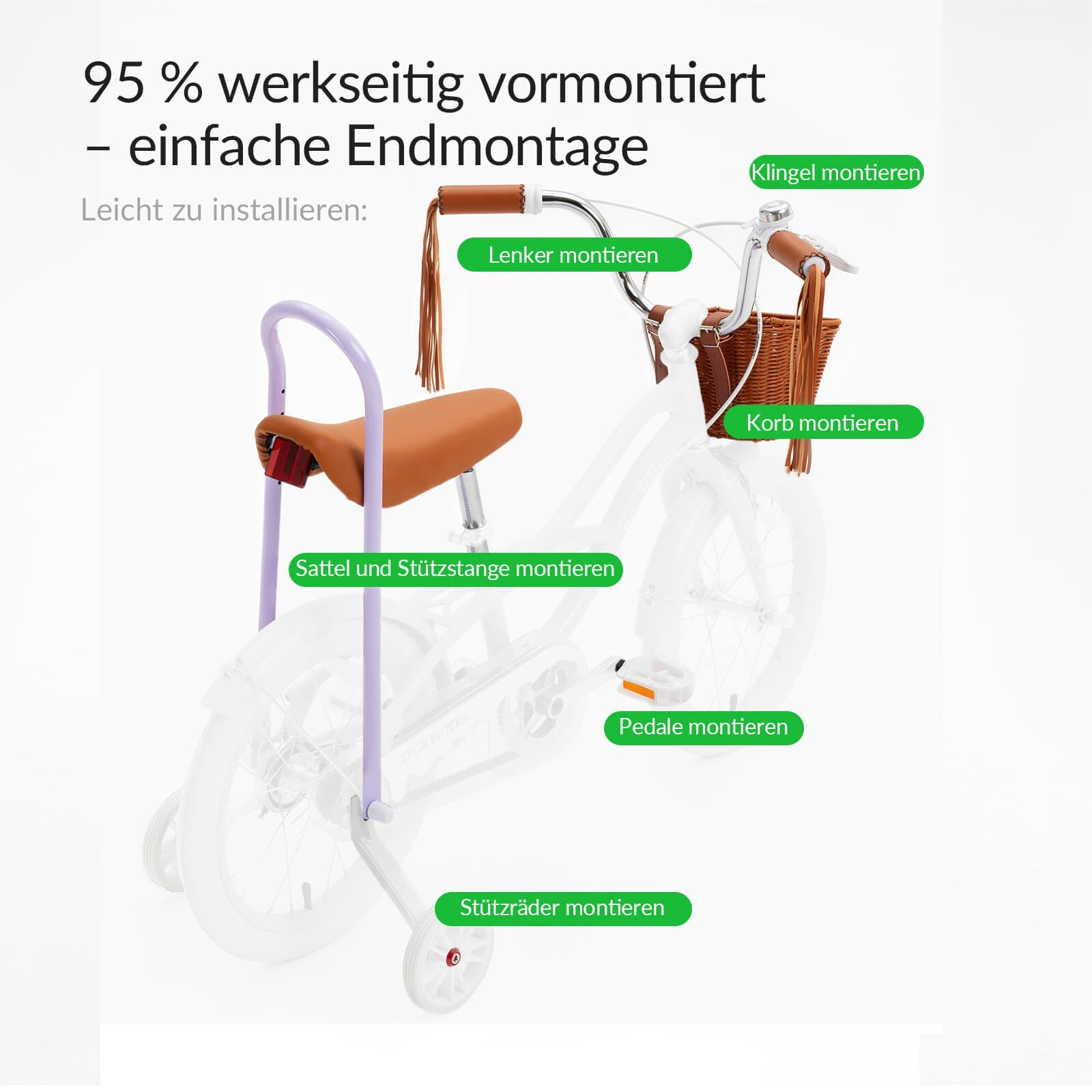 LEVO -16'' Kinderfahrrad mit Stützrädern