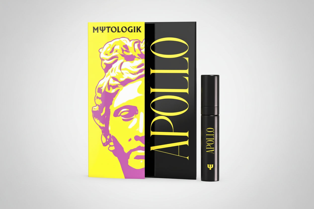 MΨTΟLOGIK APOLLO Probe 3ml – EXCITELUXURY. Nischenduft-Probe mit Ananas und Tabak. Ideal für unterwegs aus der Mytologik-Kollektion.