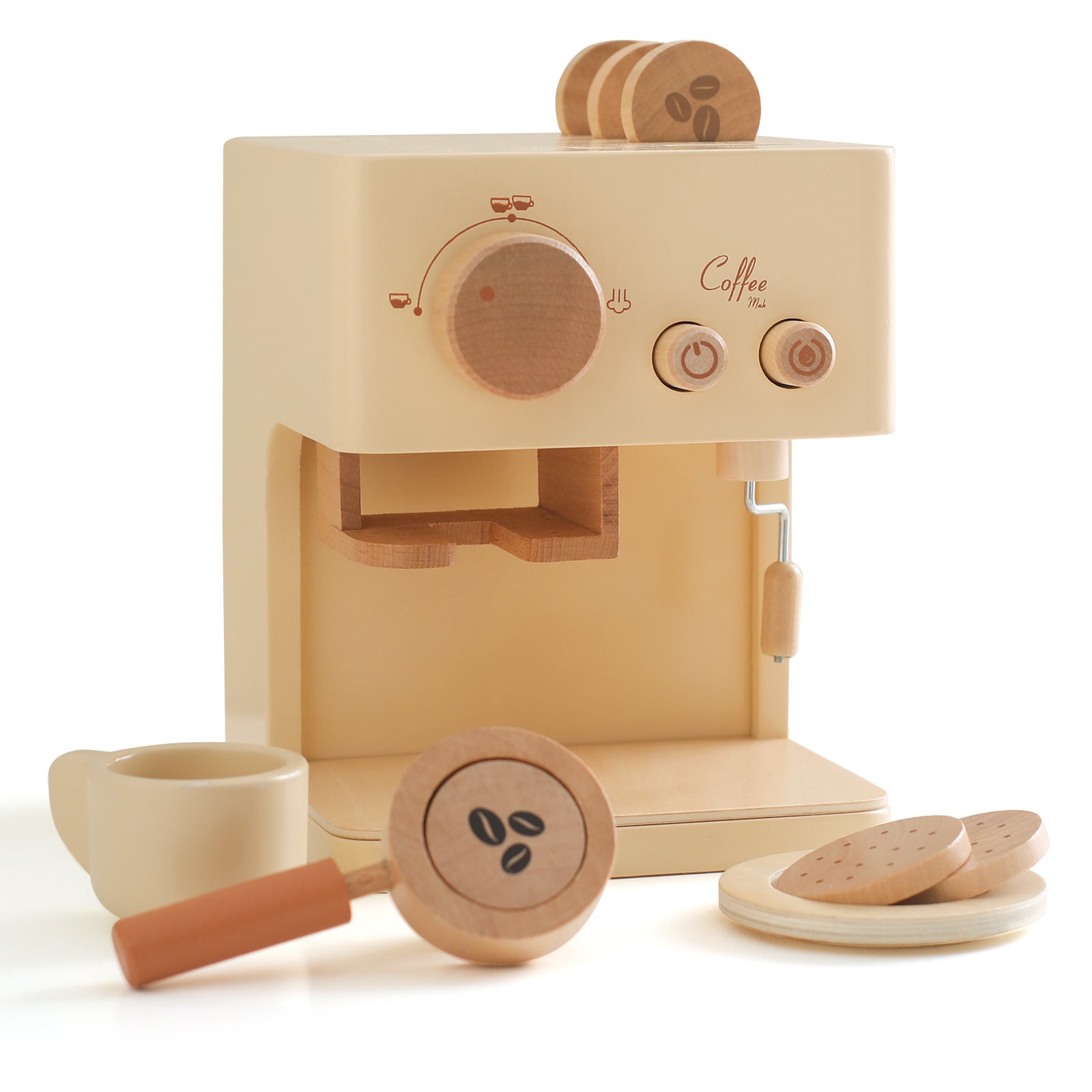 Holz-Kaffeemaschine Spielset – Kreatives Rollenspiel für kleine Baristas