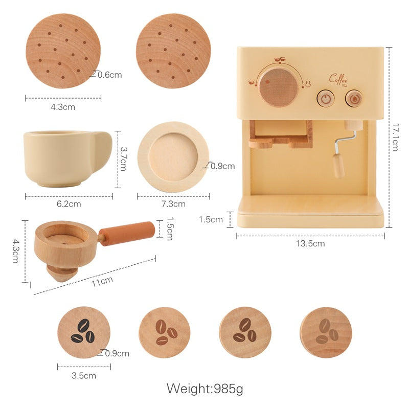 Holz-Kaffeemaschine Spielset – Kreatives Rollenspiel für kleine Baristas