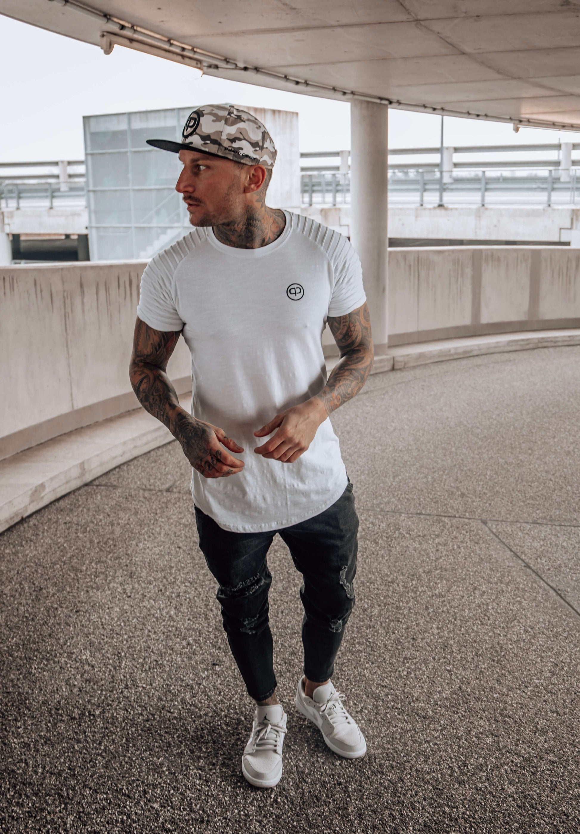 Snapback Cap - Desert Camo & Black