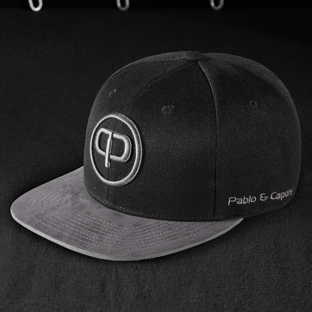 Snapback Cap - Black & Anthracite-Suede