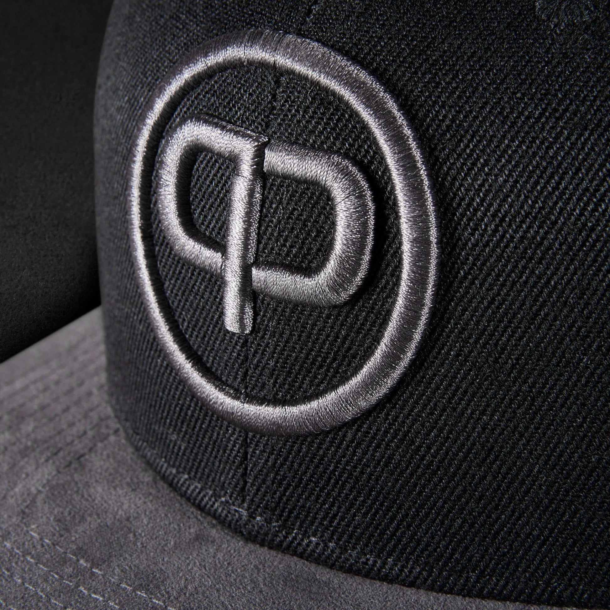 Snapback Cap - Black & Anthracite-Suede