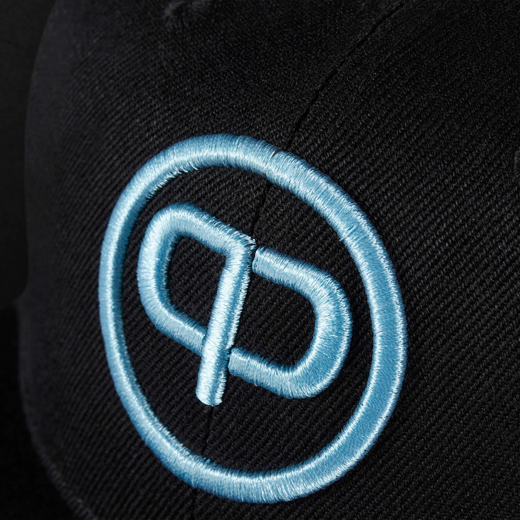 Snapback Cap - Black & Ice Blue