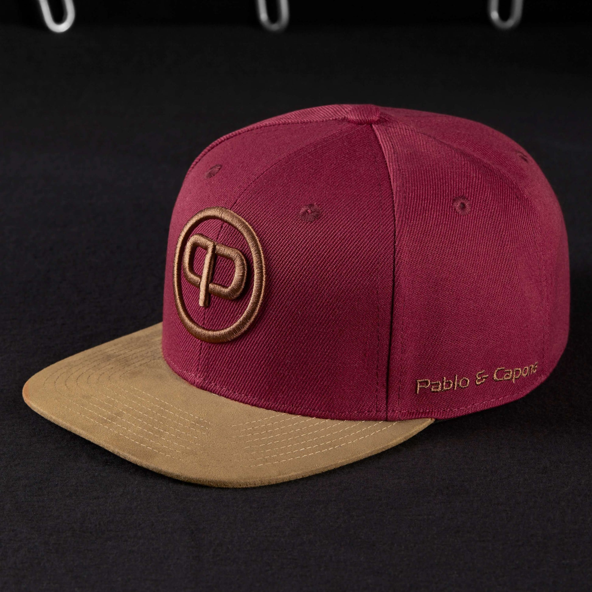 Snapback Cap - Burgundy & Suede