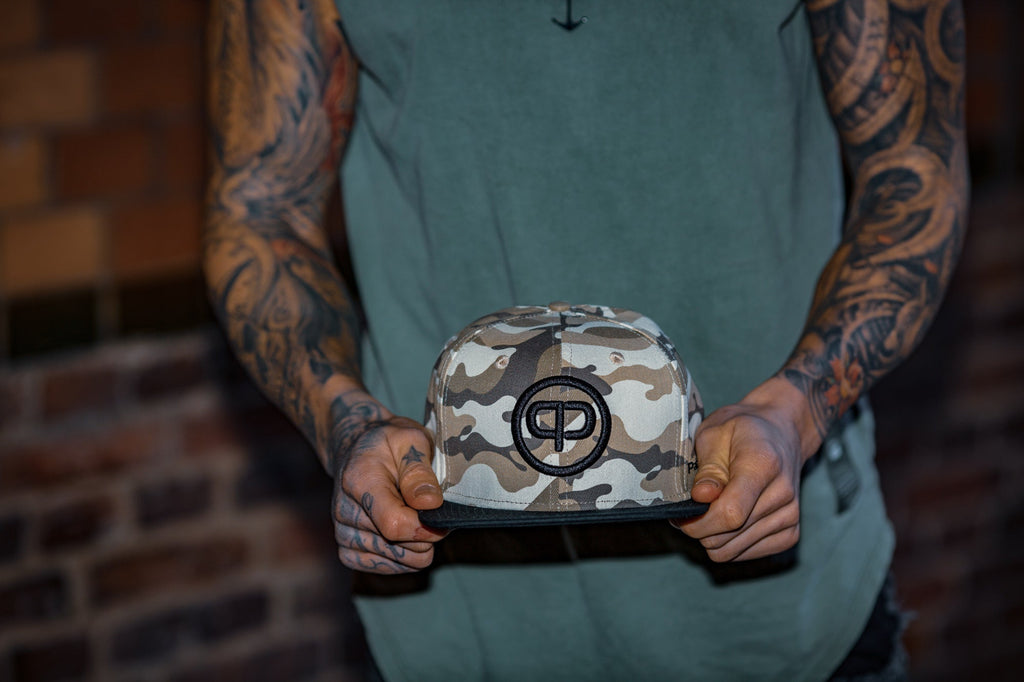 Snapback Cap - Desert Camo & Black