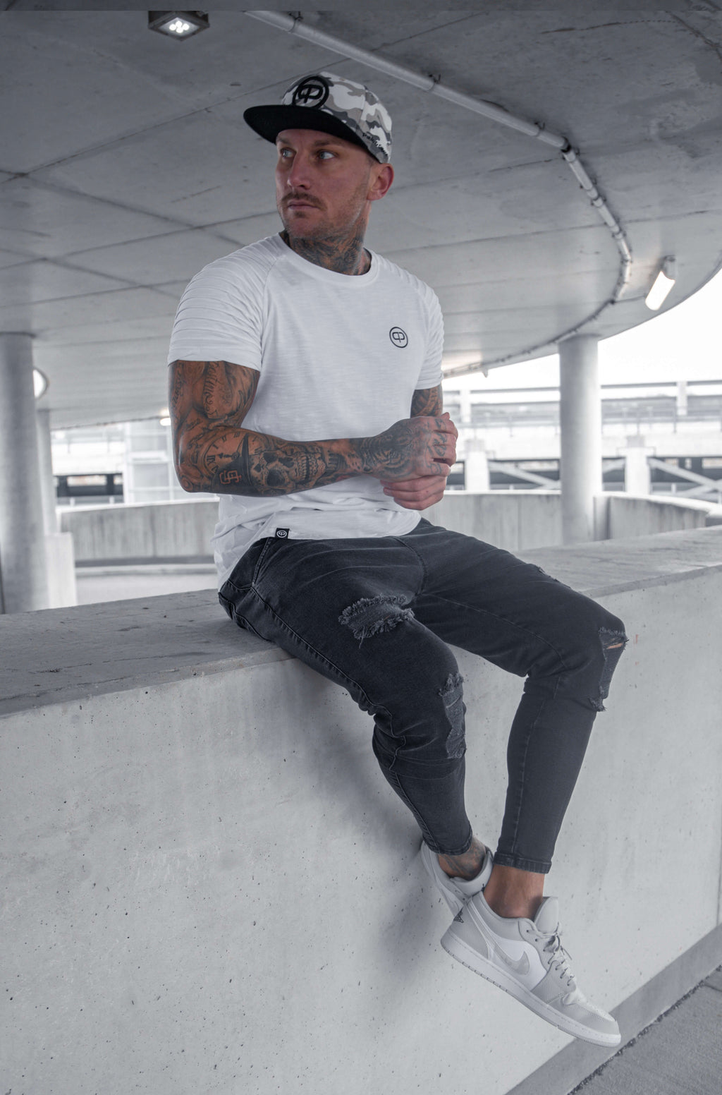 Snapback Cap - Desert Camo & Black