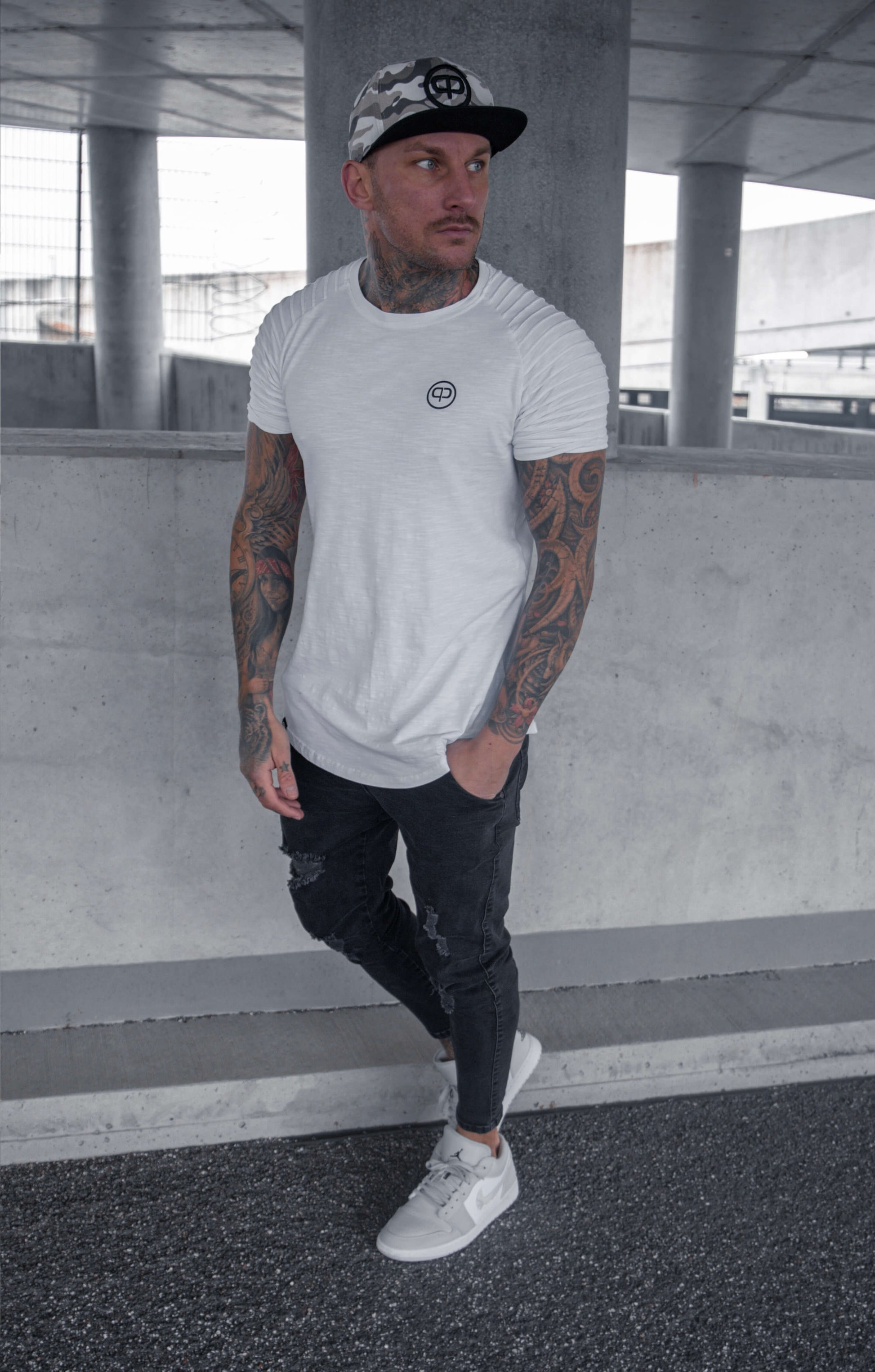 Snapback Cap - Desert Camo & Black