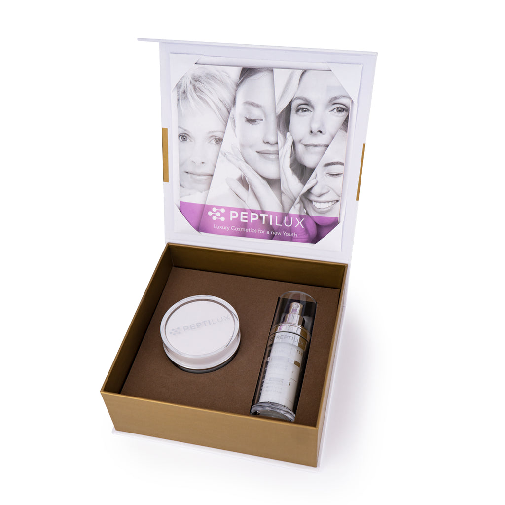 Entdecke das Peptilux Luxury Skin Care Night Set (Nachtserum & Nachtcreme) bei EXCITELUXURY. Perfekt für deine abendliche Anti-Aging-Pflegeroutine!
