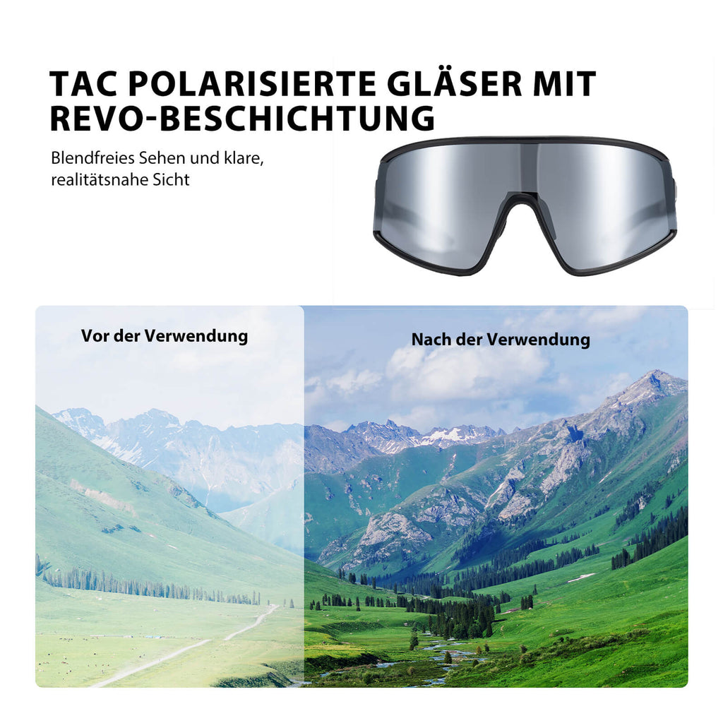 Polarisierte Fahrradbrille Ultraleicht UV400 Schutz 4 Farben