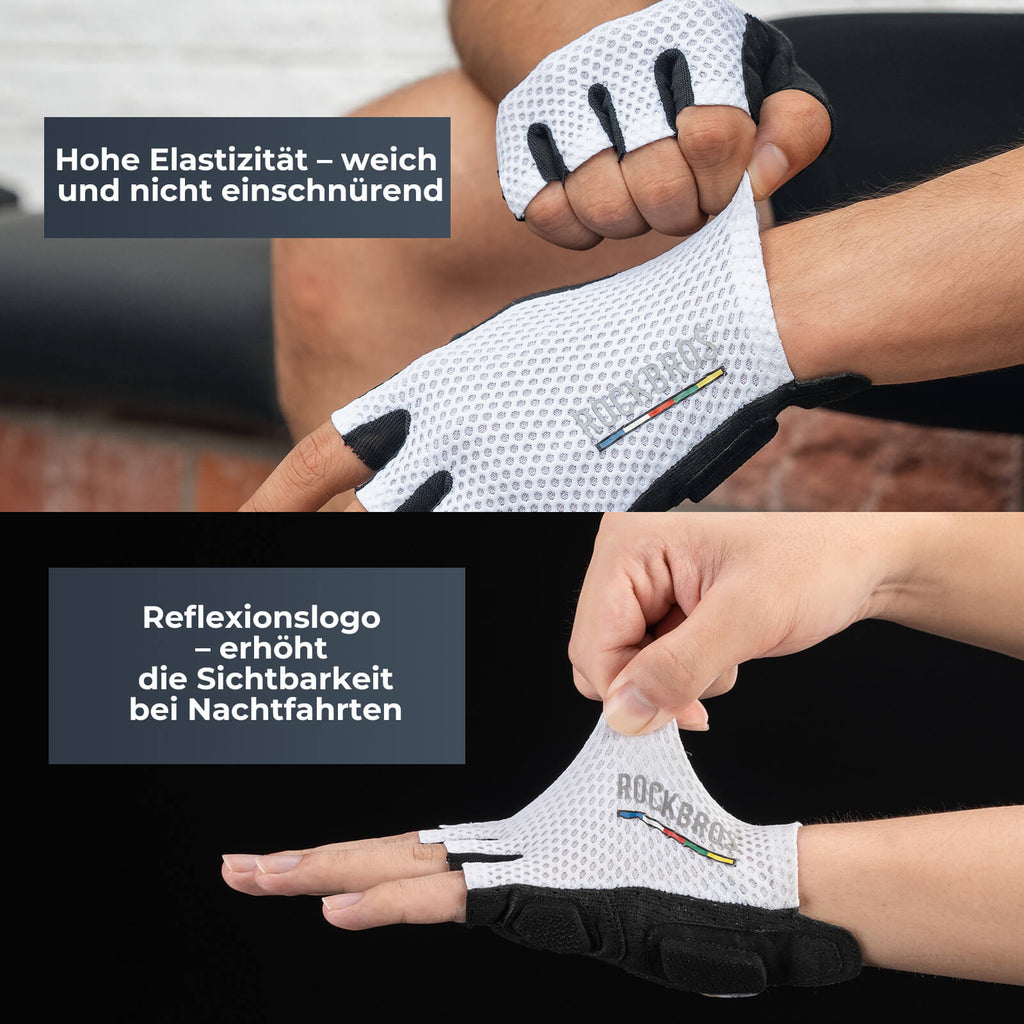 ROAD TO SKY Fahrradhandschuhe Halbfinger SBR Polsterung atmungsaktiv rutschfest