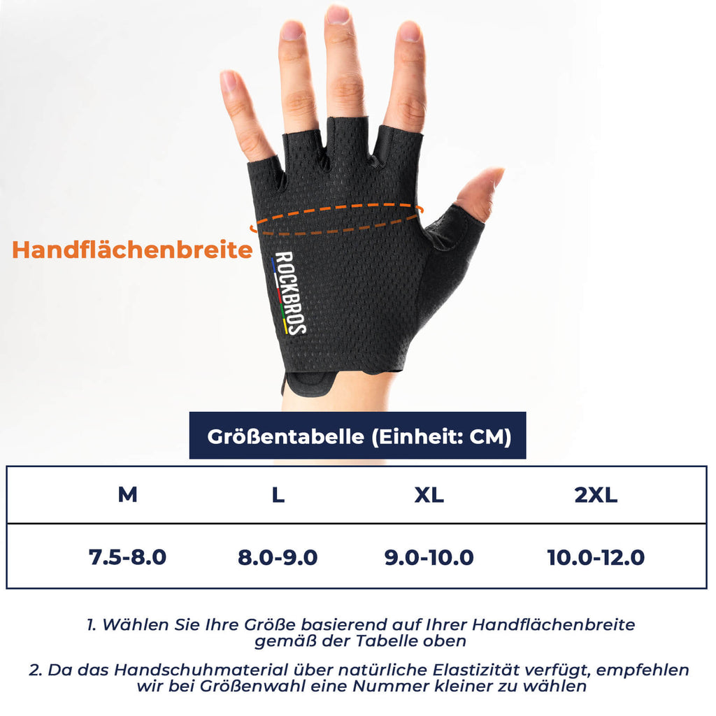 ROAD TO SKY Fahrradhandschuhe Halbfinger SBR Polsterung atmungsaktiv rutschfest