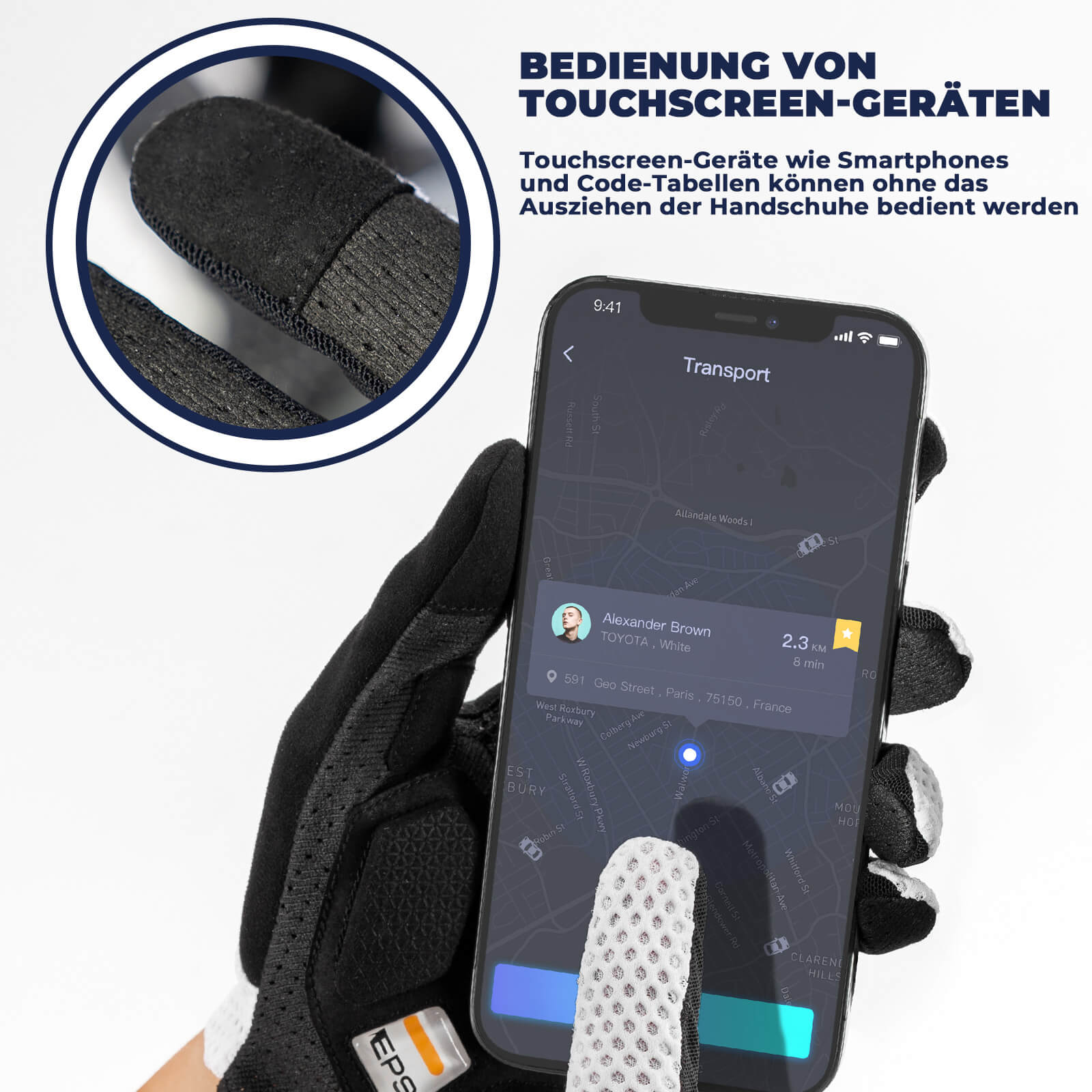 ROAD TO SKY Touchscreen Fahrradhandschuhe SBR Polsterung atmungsaktiv