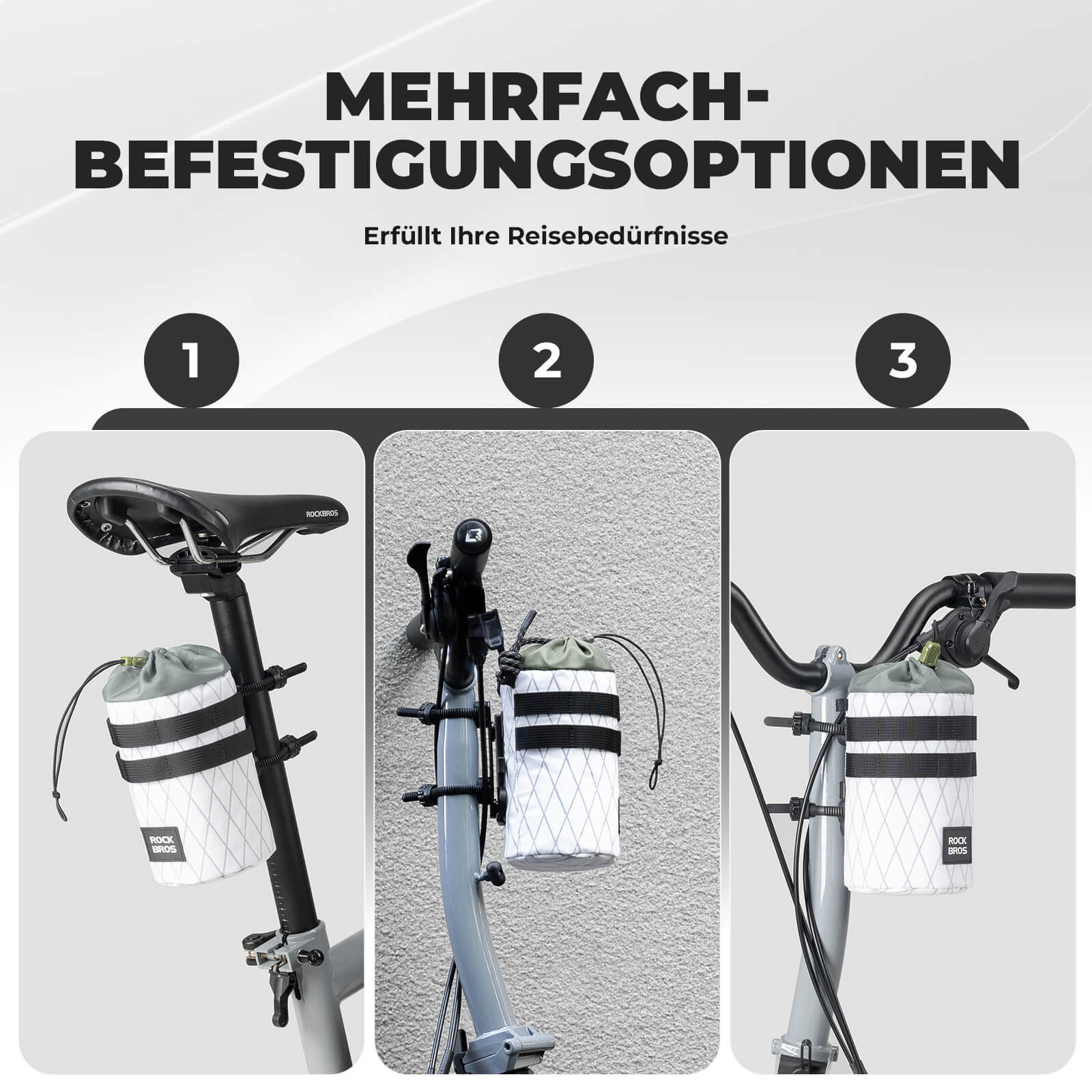 Fahrrad Lenkertasche 1.2L für Trinkflaschen Ø10 cm