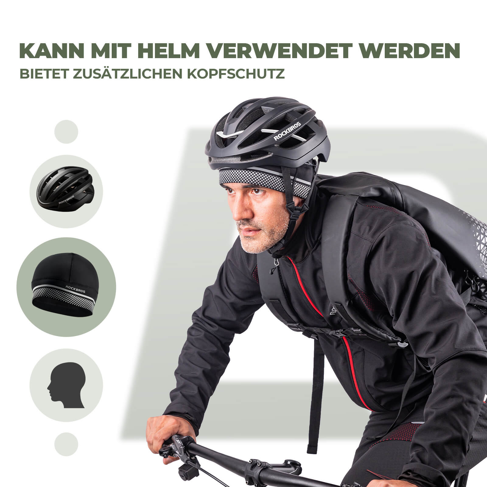 Fahrrad Mütze Fleece Helmmütze Wärmespeicherung