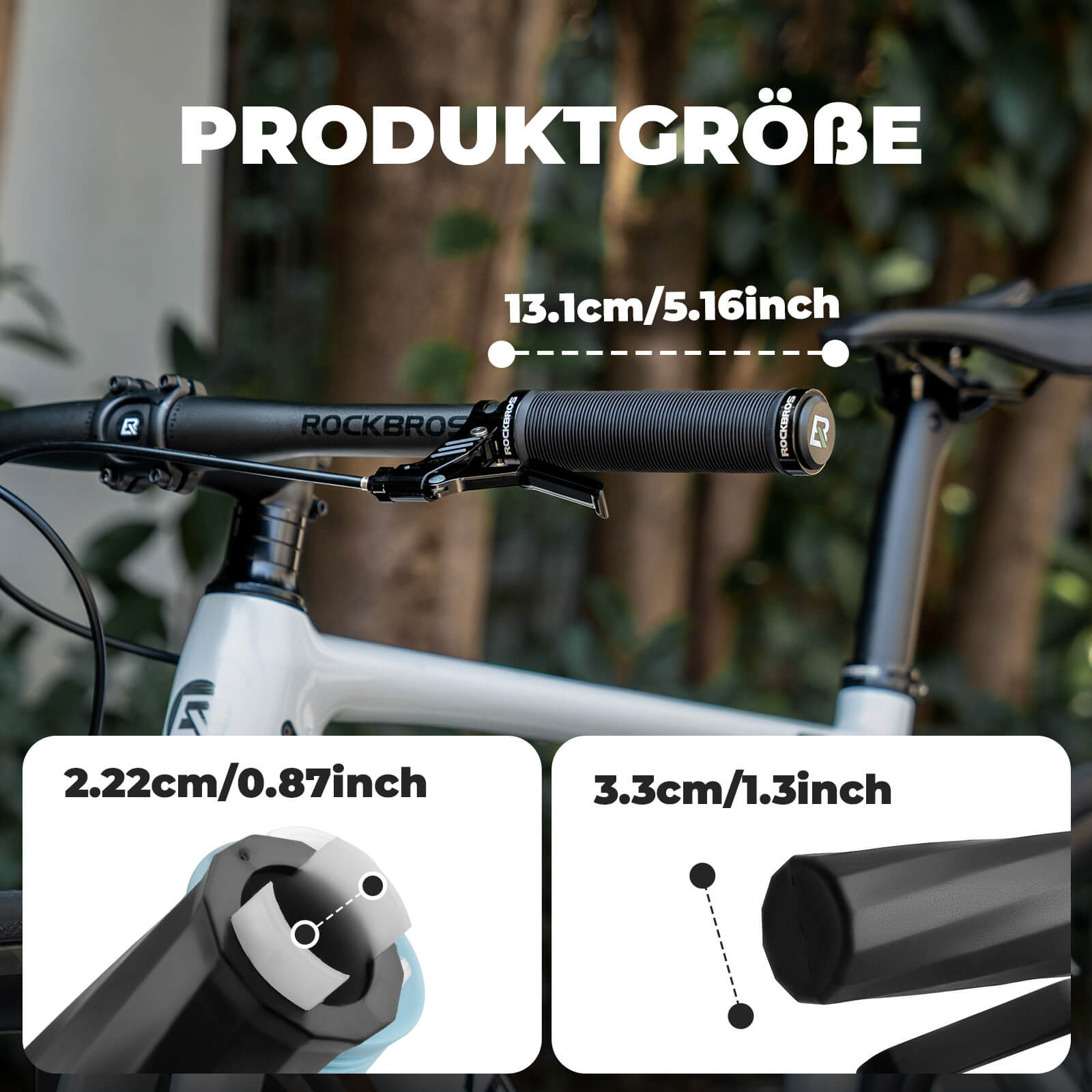 ROCKBROS Fahrradgriffe rutschfest Doppelverschluss 22,2mm