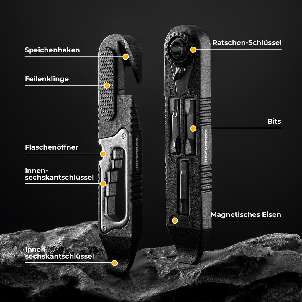 16 in 1 Fahrradwerkzeug Mini Tool Set Reifenheber mit Ratschenschlüssel