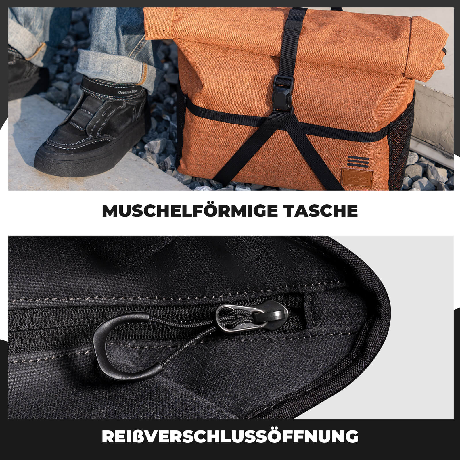 4-in-1 Fahrradtasche für Brompton Magnetverschluss 8-10L