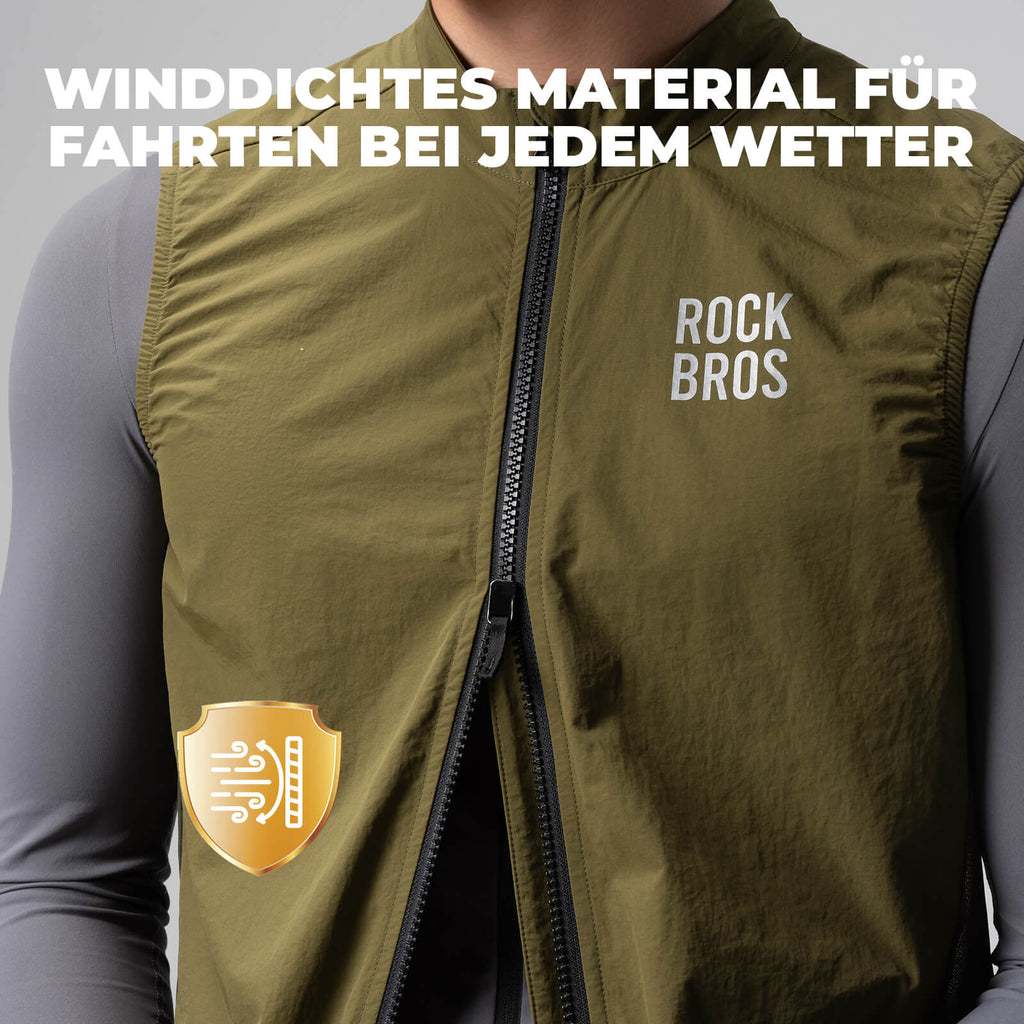 Ärmellose Fahrradweste Fahrradjacke Packbar Atmungsaktiv