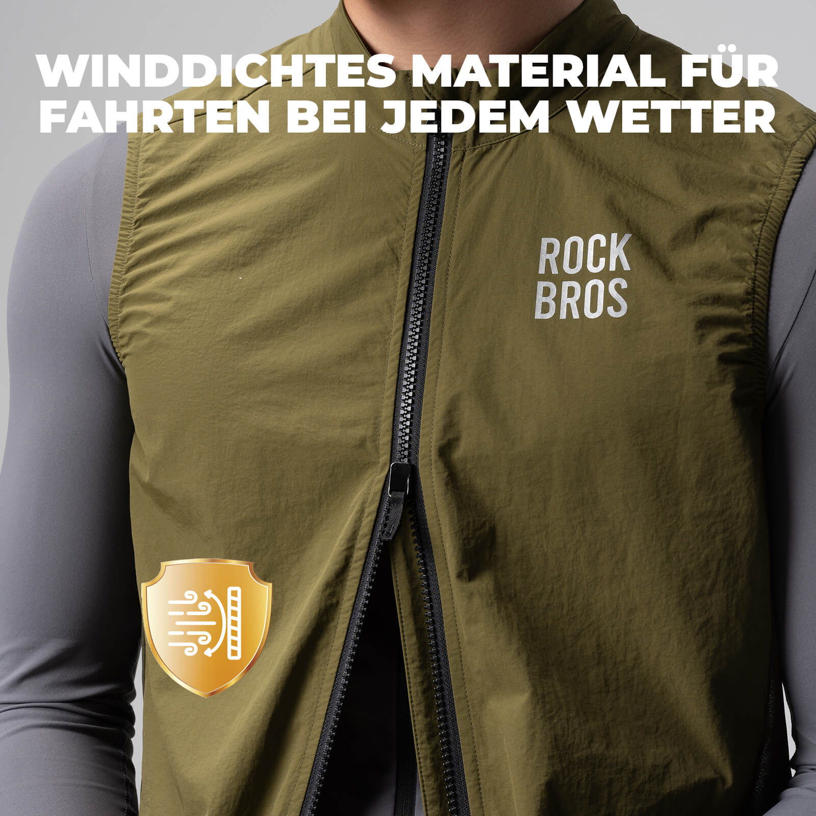 Ärmellose Fahrradweste Fahrradjacke Packbar Atmungsaktiv