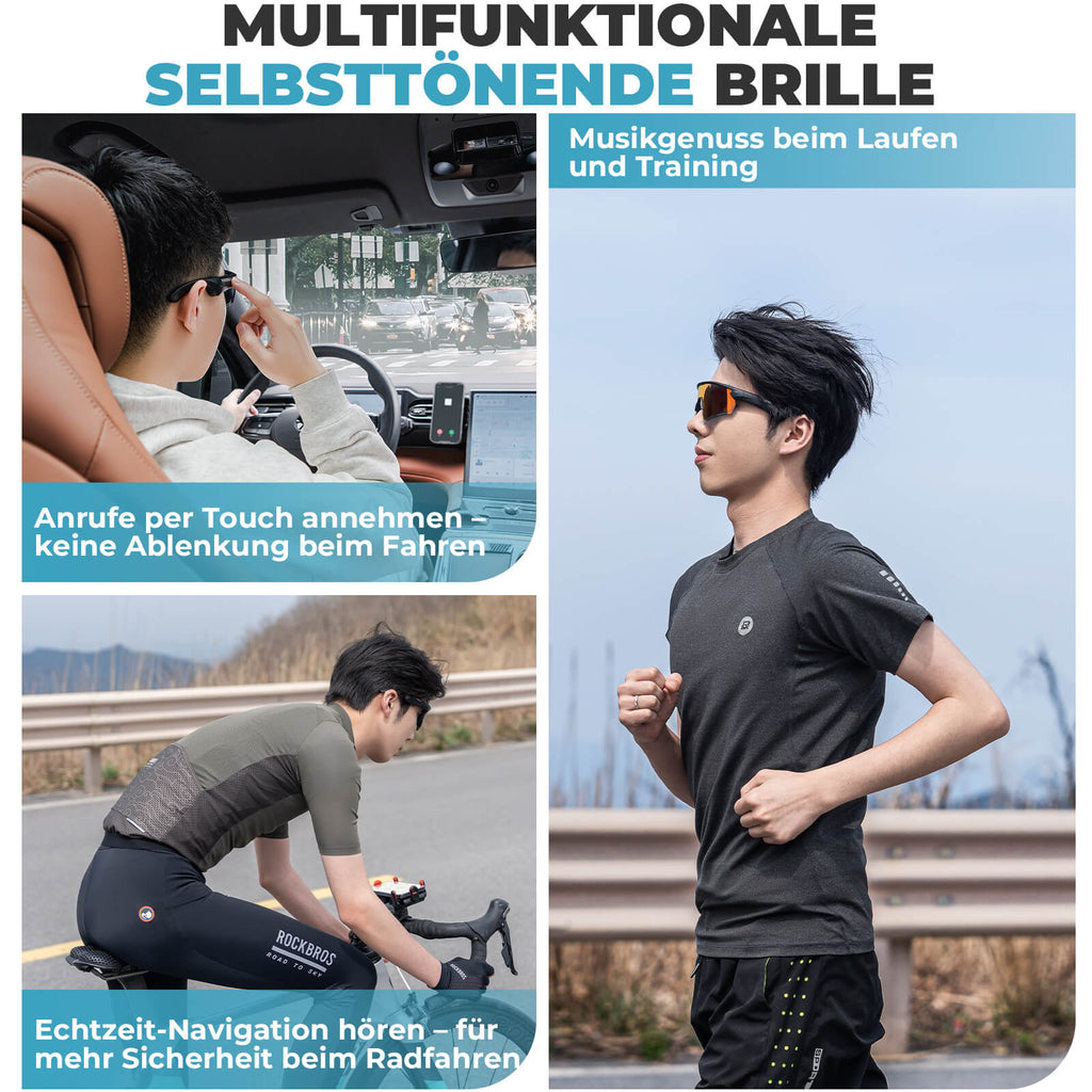 Elektronische Brille Intelligente Fahrradbrille Selbsttönend/Polarisiert
