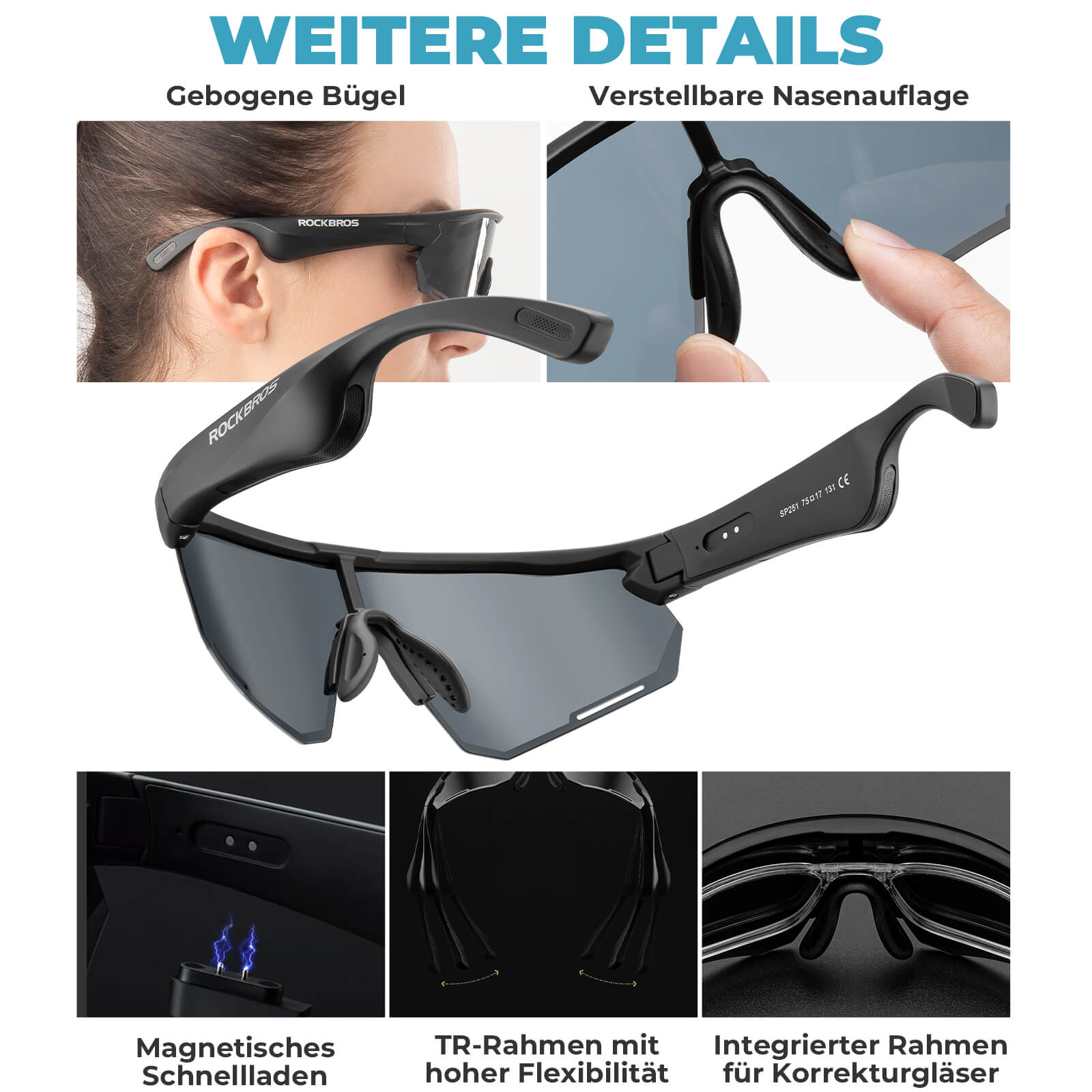 Elektronische Brille Intelligente Fahrradbrille Selbsttönend/Polarisiert