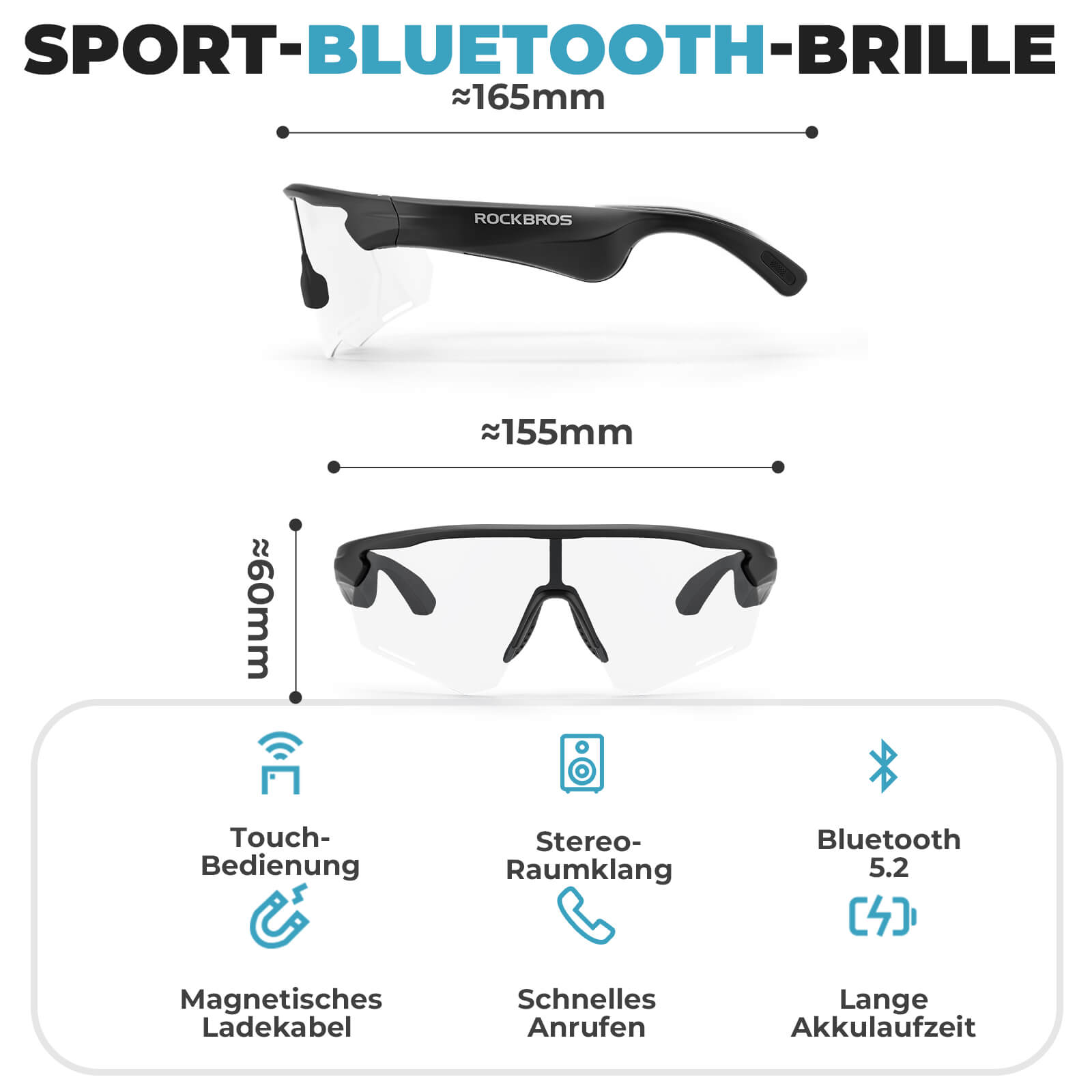 Elektronische Brille Intelligente Fahrradbrille Selbsttönend/Polarisiert
