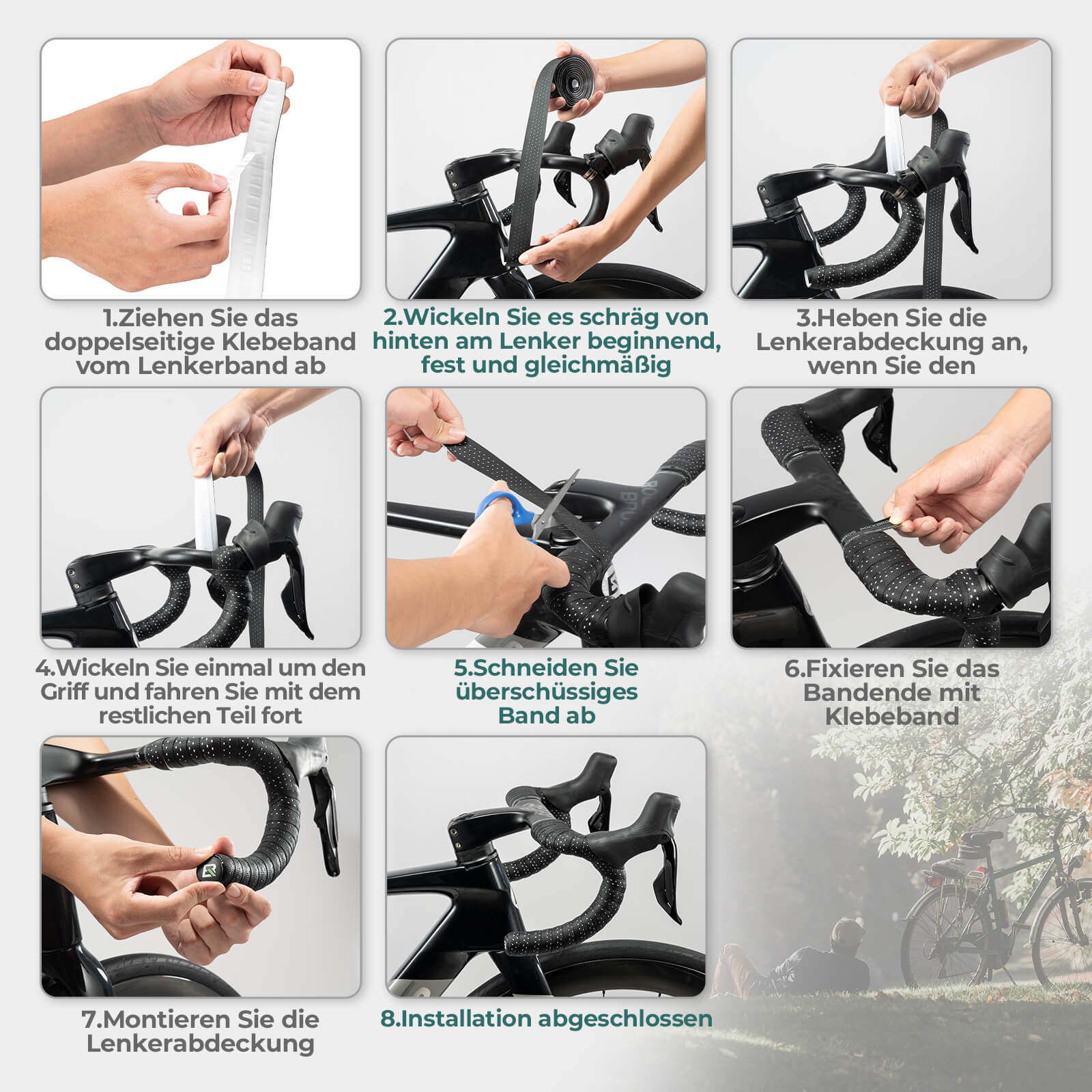 Fahrrad Lenkerband Griffband Lang 220cm für MTB Rennrad Vier Farben