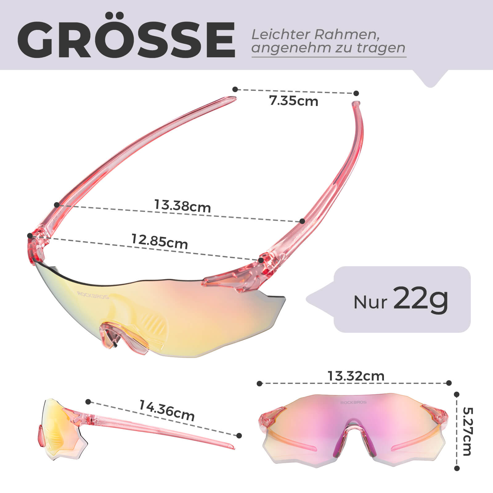 Fahrradbrille Selbsttönend UV400-Schutz Ohne Rahmen -SWIFT