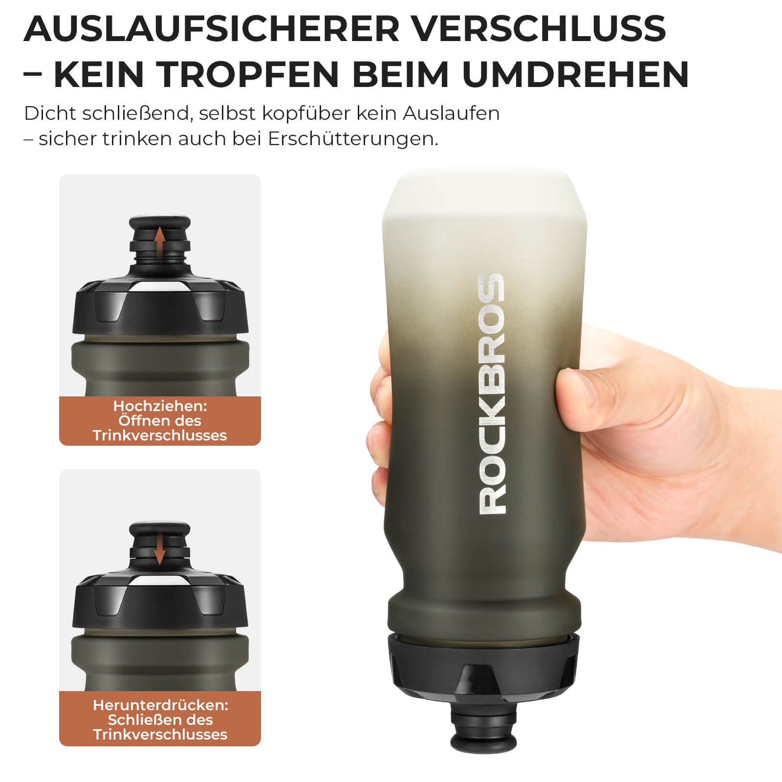 Fahrradflasche mit auslaufsicherem Pull-Top-Verschluss 600/750ml
