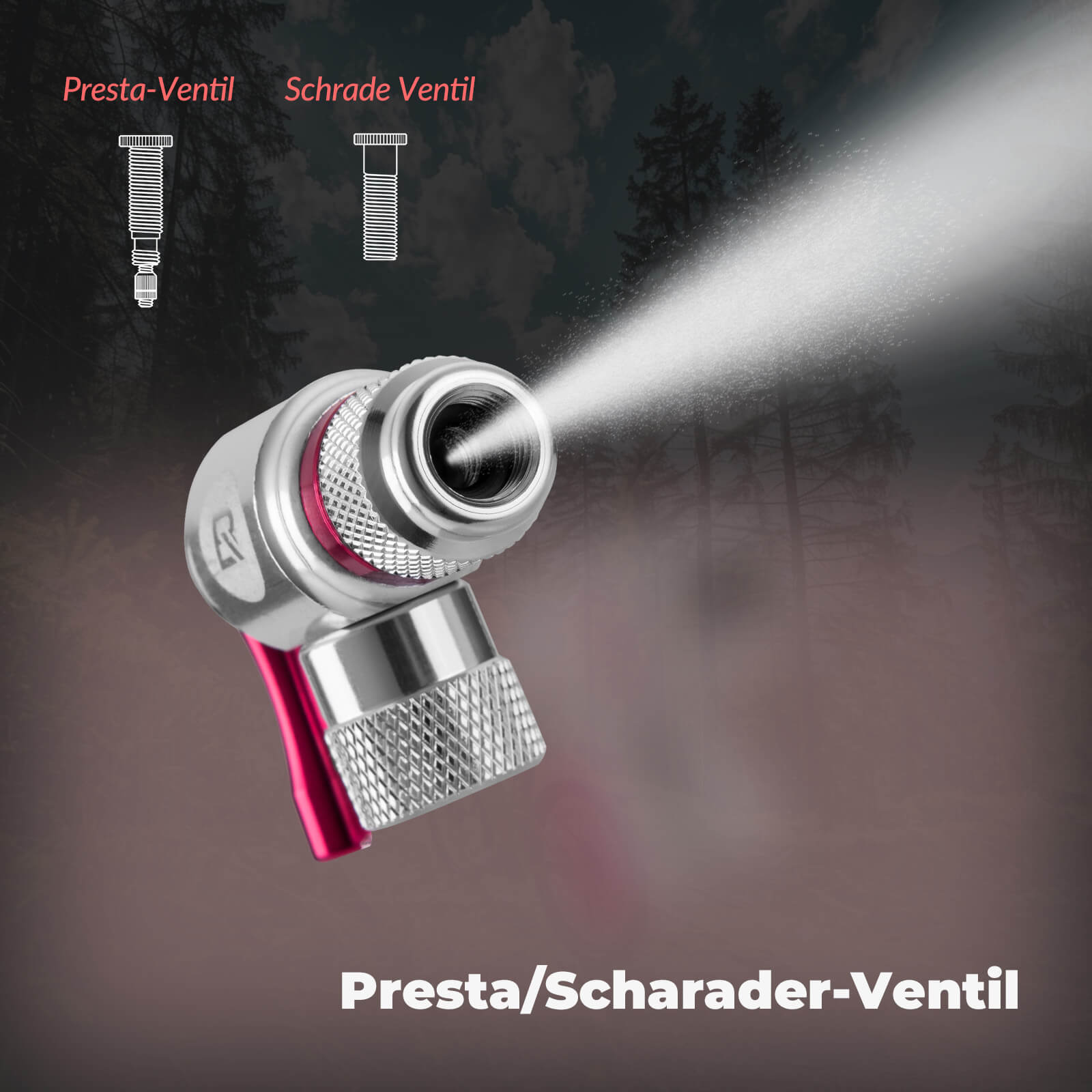 ROCKBROS Fahrradpumpe CO2 Inflator Fahrrad Minipumpe Presta & Schrader Ventil