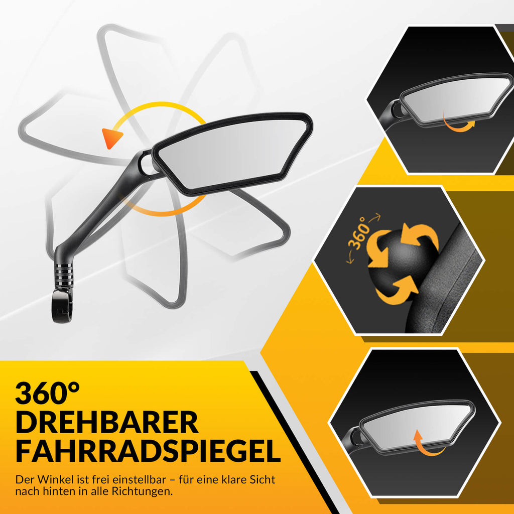 Fahrradspiegel Rückspiegel 360 ° Verstellbarer für Lenker 21-26mm