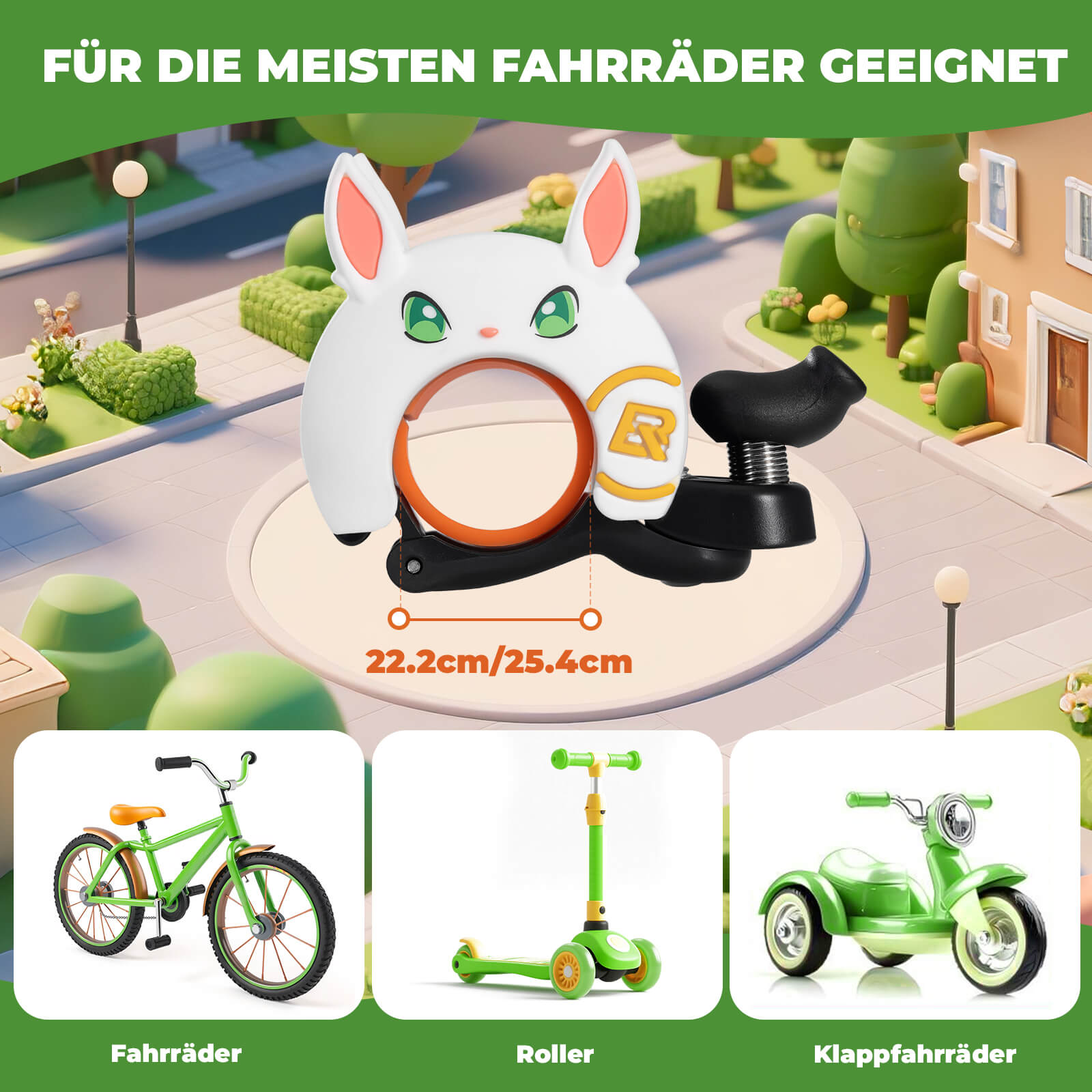 Kinder Fahrradklingel Laut für Lenker 22,2-25,4mm