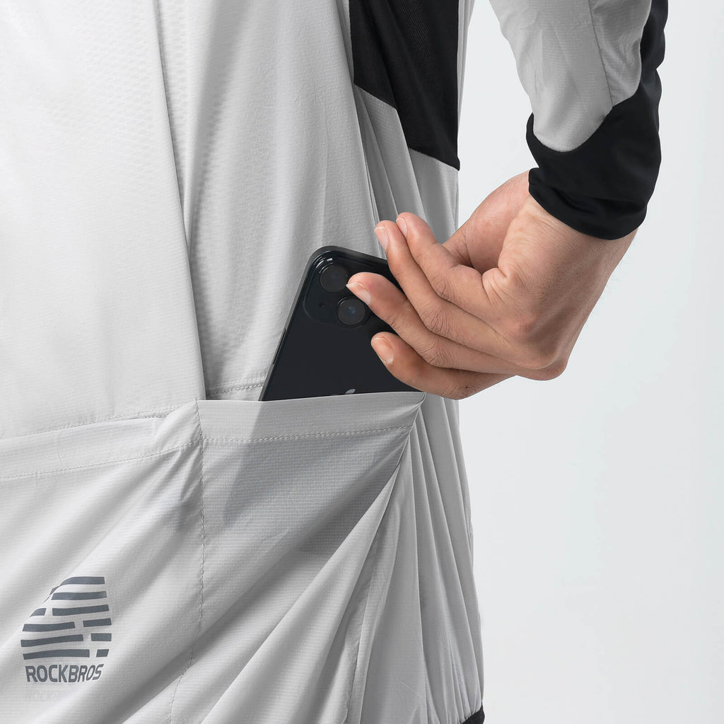 Leichte Fahrradjacke Atmungsaktiv Reflektierend Grau Herren