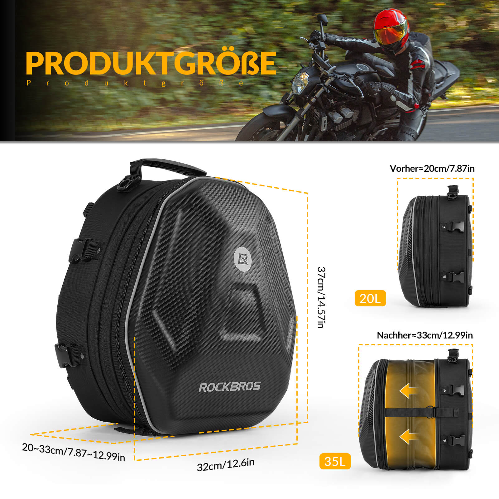 Motorradtasche Wasserdicht Gepäckträgertasche Hecktasche 20-35L