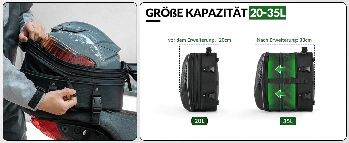 Motorradtasche Wasserdicht Gepäckträgertasche Hecktasche 20-35L